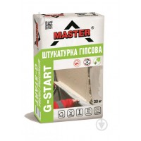 Штукатурка стартовая Master G-Start(START/ІЗОГІП)гипсовая 30кг ручного та машинного нанесення 3-30мм